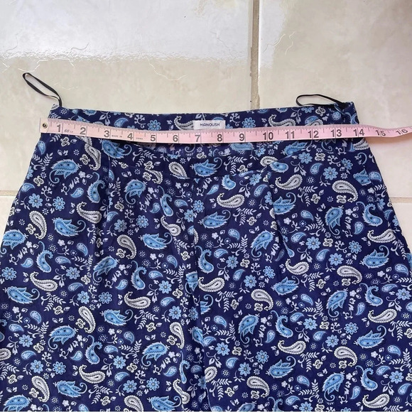 Manoush Paisley Print Silk Pants with Side Zipper and pockets blue size 38 - Picture 2 of 14